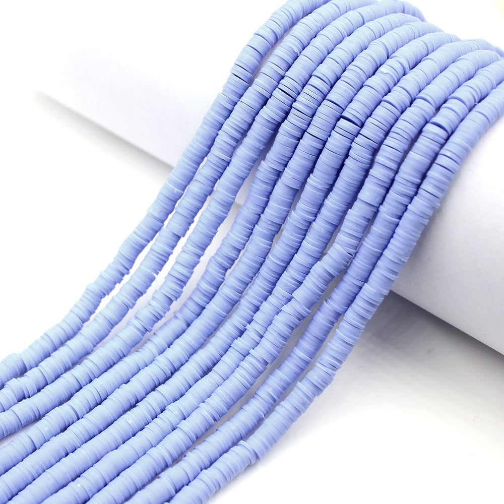 Flat Clay Beads 6mm Solid Color Polymer Spacer Discs 10strands 2