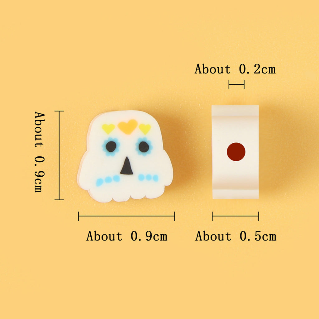 Halloween Ghost Clay Beads 9mm Colorful Floral Heart Design 100pcs 2