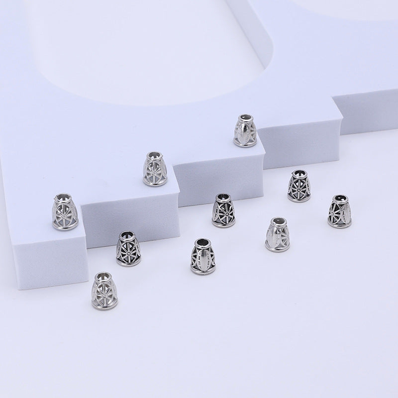Hollow Tassel Cone CCB Plastic Beads 15x10mm Silver 500pcs 4