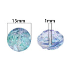 Transparent Floral Round Glass Beads 13mm Pastel Mixed 20pcs 4