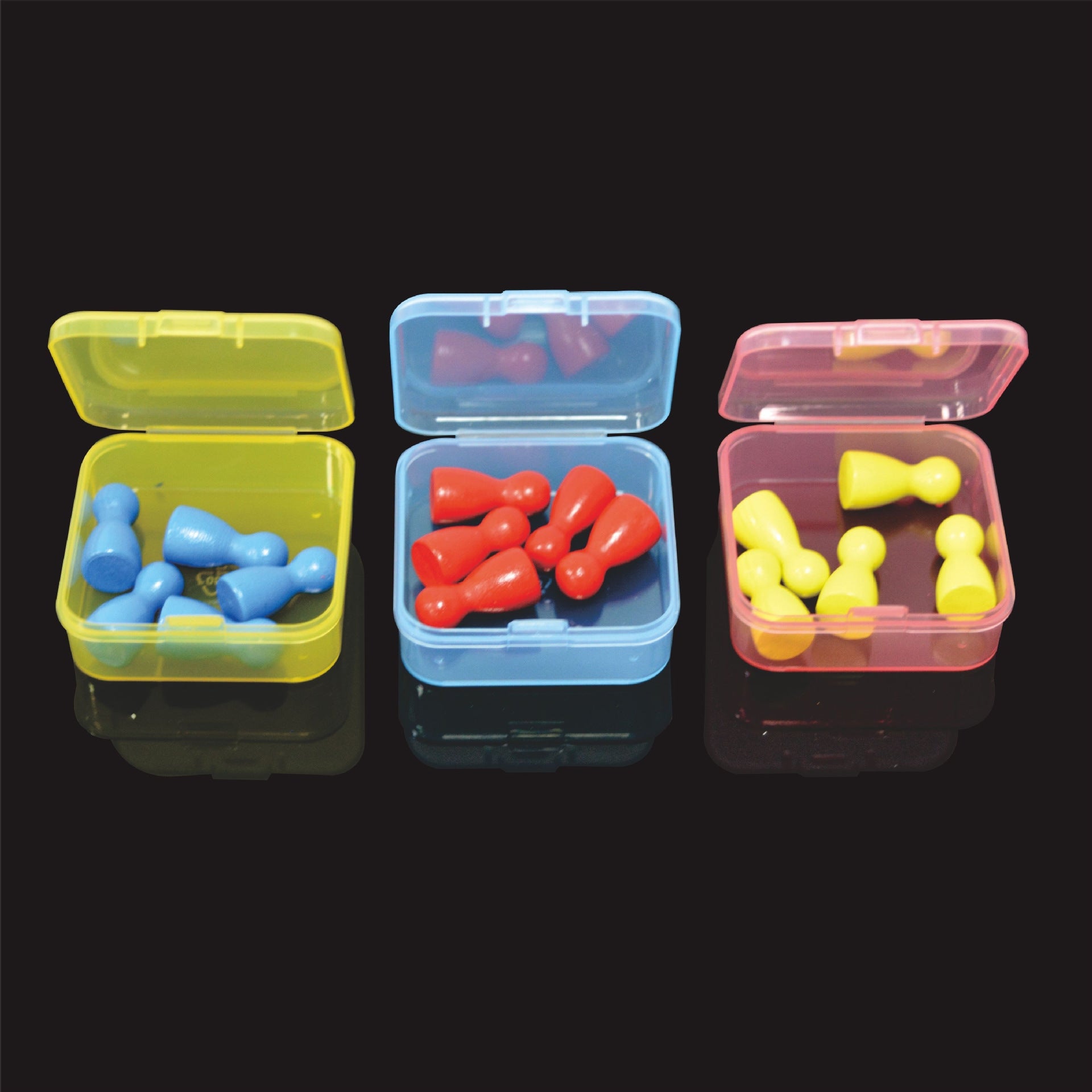 Colorful Clear Square Plastic Bead Storage Boxes 5.5x5.5x2cm 10pcs 3