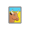 Silicone Focal Beads Tarot Animal Brown Cow Face Pastel Background 20pcs 3