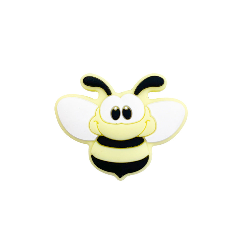 Silicone Focal Beads Bee With Large Eyes Pastel Colors 10pcs 15