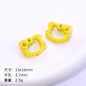 Hollow Kitty Metal Beads 16mm Painted Plating Alloy 20pcs 10