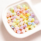 Glow Acrylic Beads 8-12mm Iridescent Plated Pastel Colors 30pcs 2