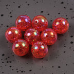 Plating Round Acrylic Beads 16mm AB Colored Crackle 100pcs 4