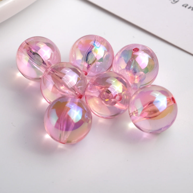 Plated Round Acrylic Beads 16mm High Transparency UV Finish 100pcs 5