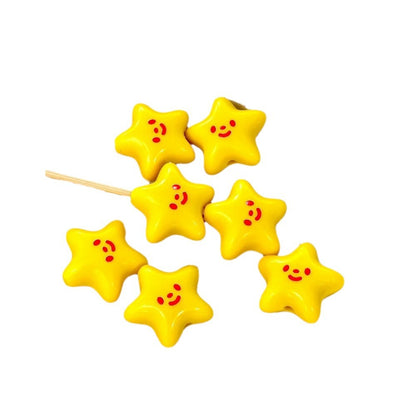 Cartoon Star and Penguin Series Acrylic Beads Printed 10pcs 5