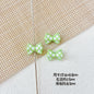 Bow Metal Beads 17mm Baking Painted Checkered Pattern 10pcs 7