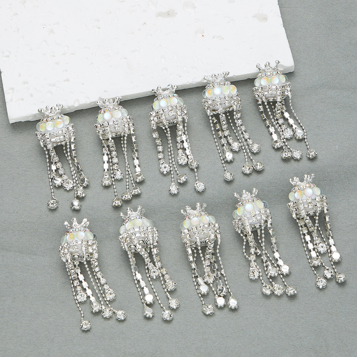 Tassel Crown Rhinestone Beads 19mm Decorative Ball 2pc 10