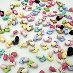 Tulip Metal Beads 14mm Two-Color Baking Painted Alloy 10pcs 4