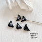 Baking Painted Black and White Metal Beads Quirky Shapes 10pcs 9