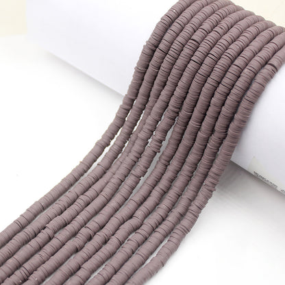 Flat Clay Beads 6mm Solid Color Polymer Spacer Discs 10strands 7
