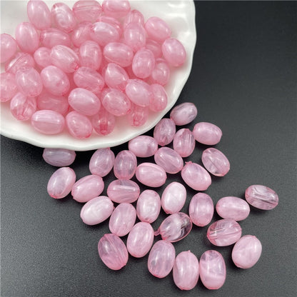 Transparent Halo Oval Acrylic Beads 8.5x11.5mm Glossy Pastel 100pcs 7