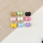 Heart and Rabbit Metal Beads Polka Dot Painted Alloy 10pcs 22