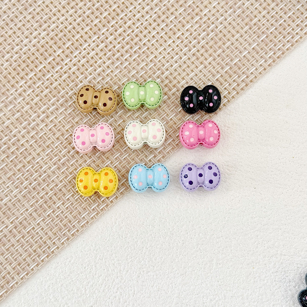 Heart and Rabbit Metal Beads Polka Dot Painted Alloy 10pcs 22