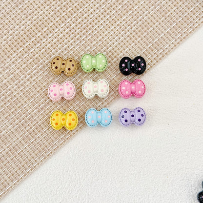 Heart and Rabbit Metal Beads Polka Dot Painted Alloy 10pcs 22