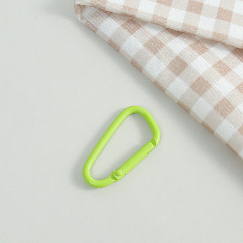 Metal D Shaped Spring Trigger Key Rings 46mm Colorful Painted 20pcs 16