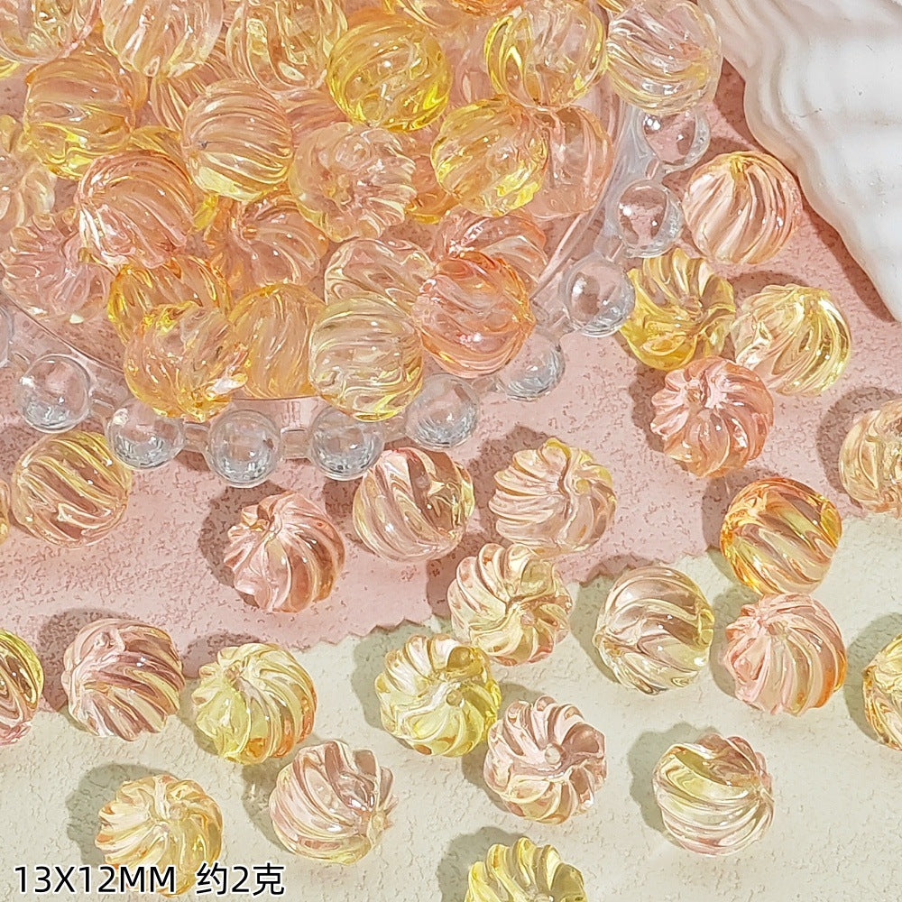 Swirl Striped Round Glass Beads 13mm Pastel Mixed Colors 50pcs 9