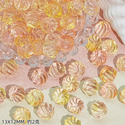 Swirl Striped Round Glass Beads 13mm Pastel Mixed Colors 50pcs 9