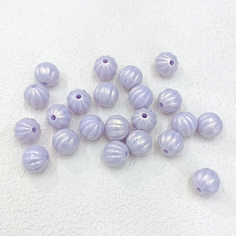 Pearl Lustre Striped Round Acrylic Beads 11mm 100pcs 6
