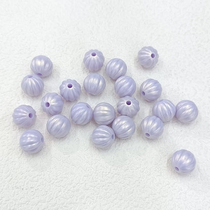 Pearl Lustre Striped Round Acrylic Beads 11mm 100pcs 6
