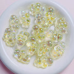 Clear Plated Cloud Acrylic Beads 22x32mm Chubby Pastel Iridescent 10pcs 4