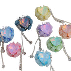 Tassel Rose Heart Clay Beads 25mm Colorful Polymer 2pcs 5