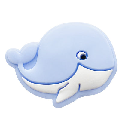 Silicone Focal Beads Whale Side Profile 20pcs 6
