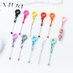 Beadable Silicone Tumbler Straw Holder Keychain Bar Colorful Metal Accent