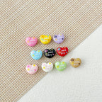 Double Sided Heart and Perfume Bottle Metal Beads 13/16mm Painted Alloy 10pcs 13