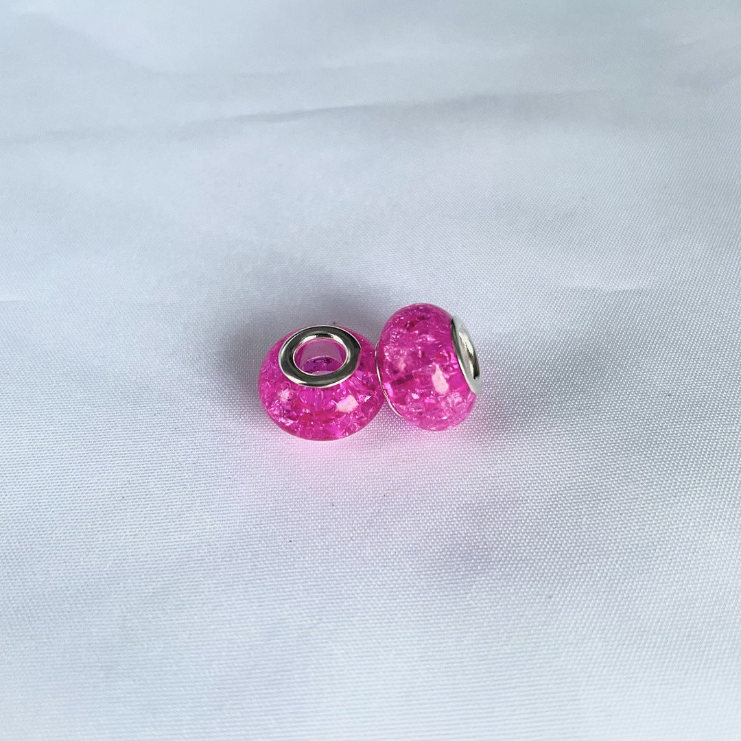 Acrylic Spacer Beads 14mm Crackle Large Hole 50pcs 16