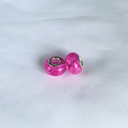 Acrylic Spacer Beads 14mm Crackle Large Hole 50pcs 16