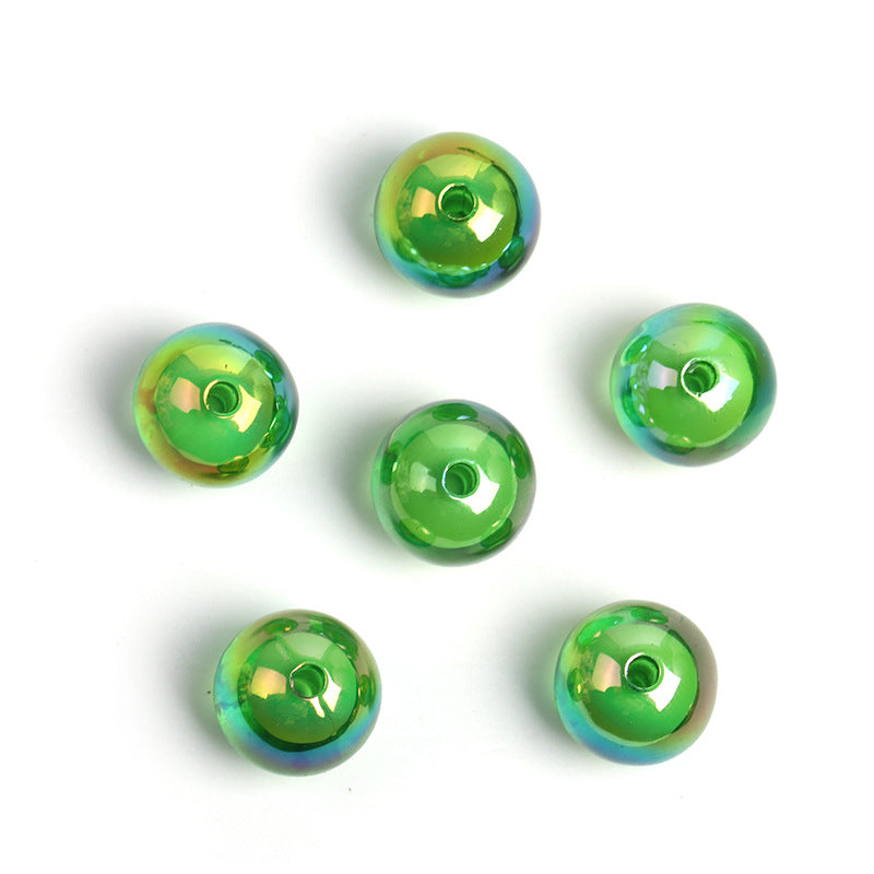 Transparent Round Acrylic Beads 16mm UV Plating Colored 100pcs 6