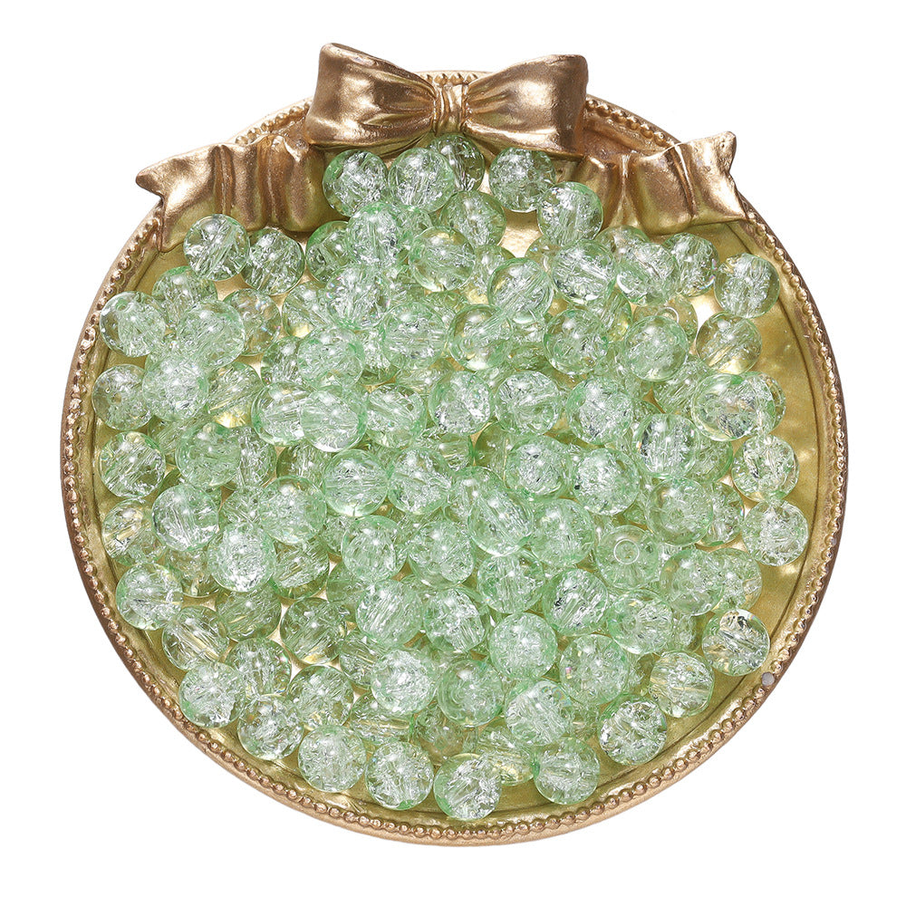 Crackle Round Glass Beads 8mm Colored Hole 1.3mm 50pcs 14
