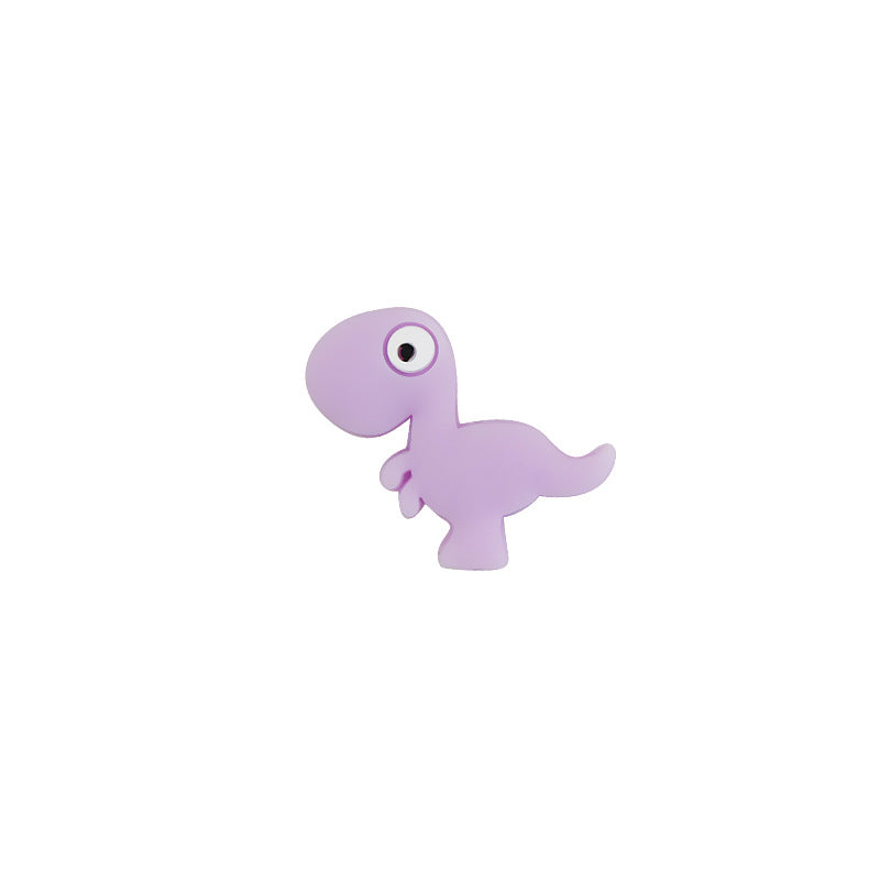 Silicone Focal Beads Dinosaur Side Profile 10pcs 4