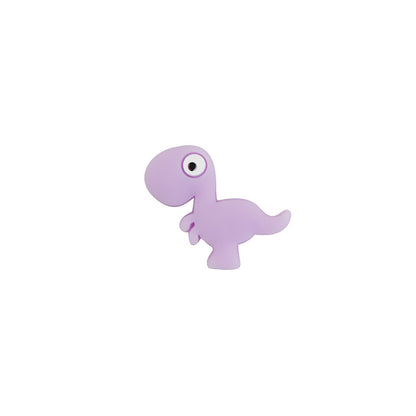 Silicone Focal Beads Dinosaur Side Profile 10pcs 4