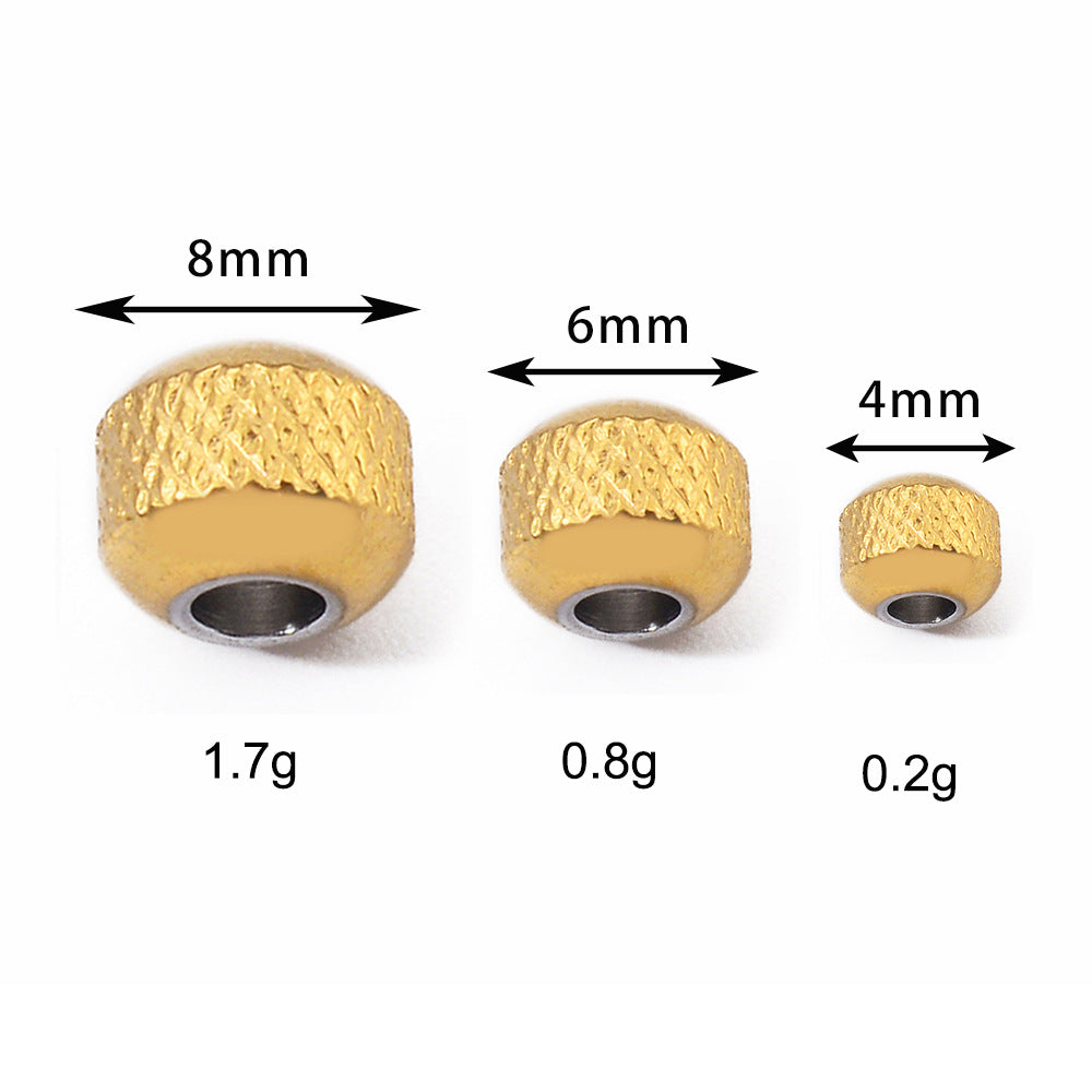 Stainless Steel Pineapple Metal Beads 4/6/8mm Textured Summer Style 50pcs 5