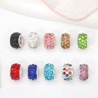 Rhinestone 3-Rows Spacer Beads 12mm Large Hole 50pcs