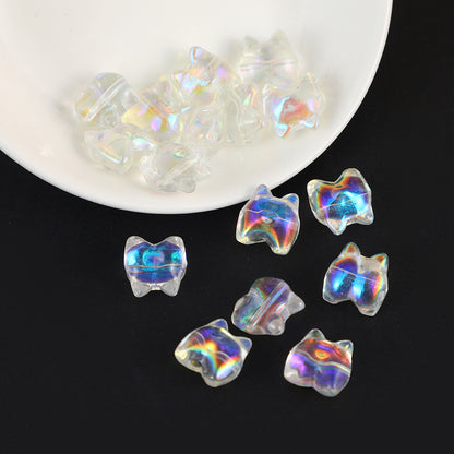 Transparent Corgi Butt Glass Beads 13mm Colorful Glossy 100pcs 8