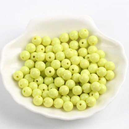 Solid Color Round Acrylic Beads 6mm Glossy Finish 600pcs 31
