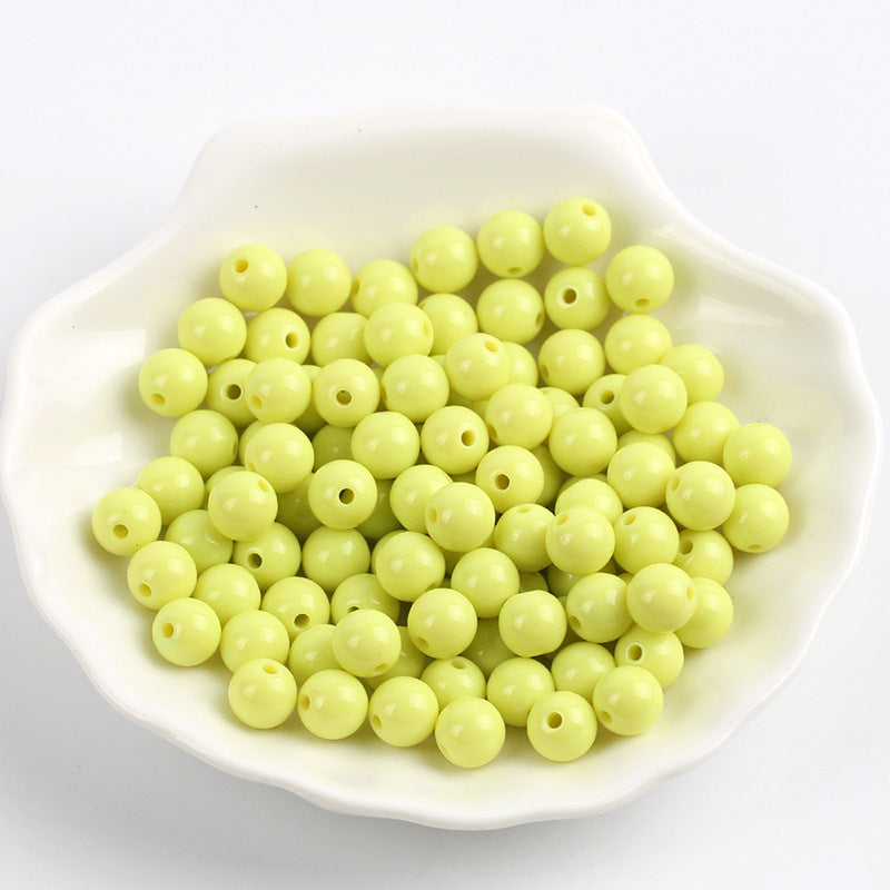 Solid Color Round Acrylic Beads 6mm Glossy Finish 600pcs 31