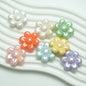 UV Plating Flower Acrylic Beads 32mm Glossy Pastel Large 20pcs 14