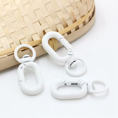 Rubberized Morandi Color Zinc Alloy Swivel Buckle Keychain Clasps 20pcs 10