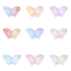 Czech Glass Beads Butterfly 8 15mm Dual Color Gradient Transparent 50pcs