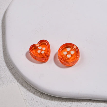 Clear Round and Heart Acrylic Beads 12mm Translucent Pastel Mixed Colors 50pcs 16