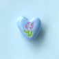Hand Painted Heart Acrylic Beads 20mm Summer Tulip Pastel 100pcs 11