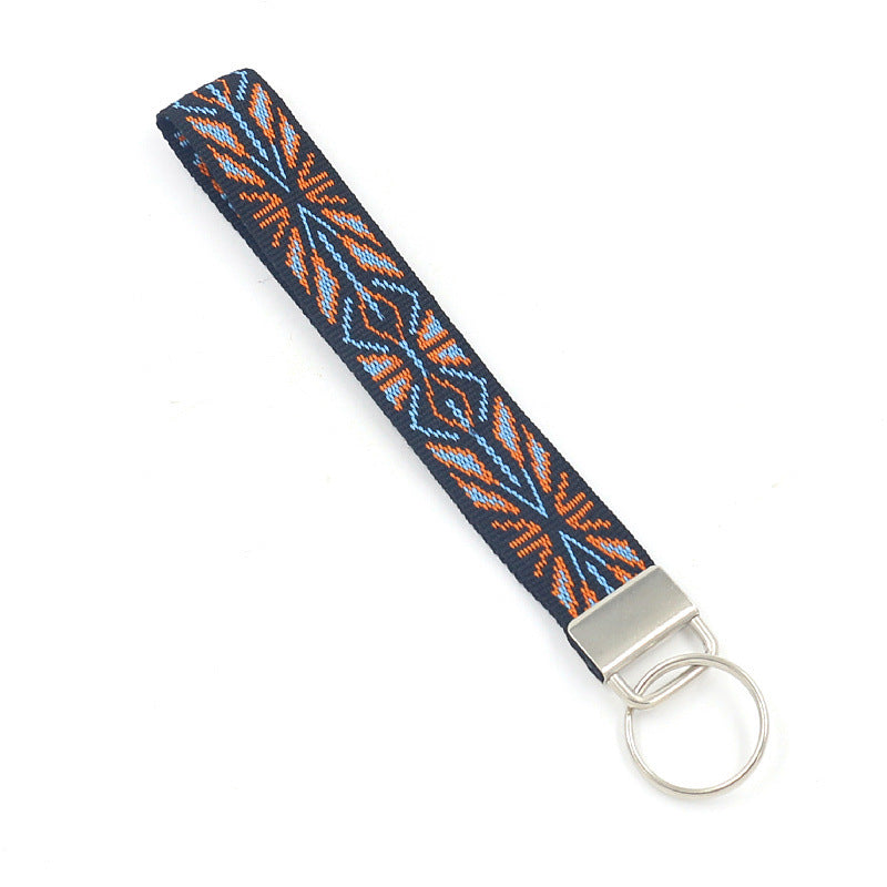 Bohemian Style Wristlet Keychain Antique Silver Polyester 2pcs 17cm 24