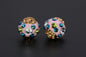 Ethnic Diamond Clay Beads 16mm Faceted Rhinestone Alloy 10pcs 9