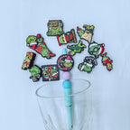 Silicone Focal Beads Christmas Grinch Poses and Text 20pcs 3